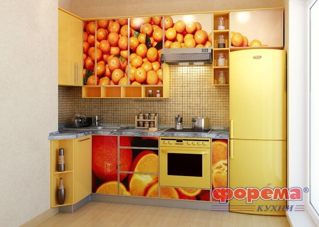 желтый холодильник