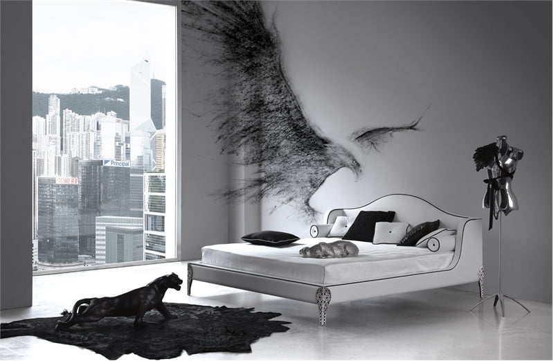 спальня в стиле арт деко черная и серая
