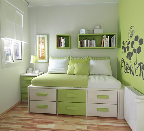 светло зеленая спальня