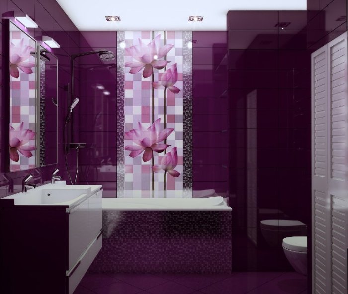 Дизайн ванной в одном цвете
