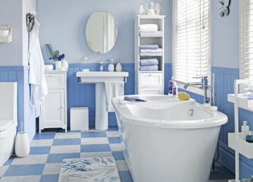 Ванная комната в голубом