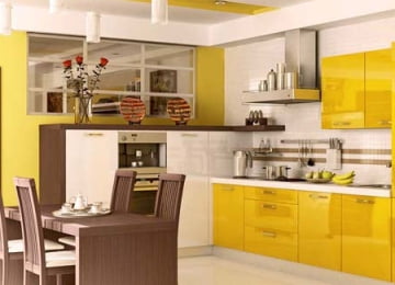 Дизайн кухни в желтом