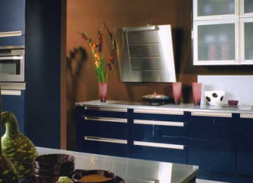 Синяя кухня дизайн интерьера