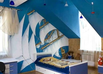 Детская синяя комната