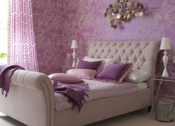 Дизайн фиолетовой спальни