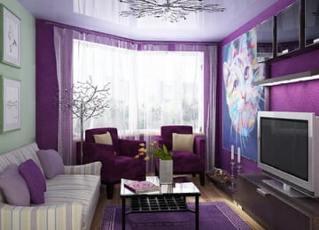 Фиолетовая гостиная: мистика творческого уголка или интерьер для королей