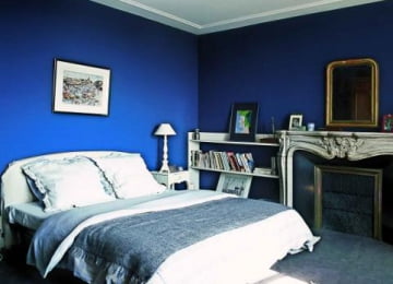 Дизайн спальни в синем: спокойная романтика