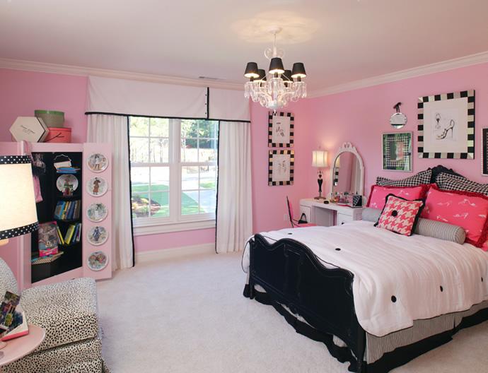 Дизайн спальни в розовых тонах